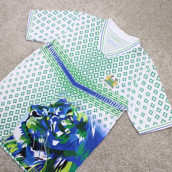 Sierra Leone Jersey Shirt Mens Large White/Green/Blue Football Soccer S/S Kit - Picture 3 of 13